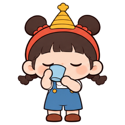 小侯闭眼捧杯喝水